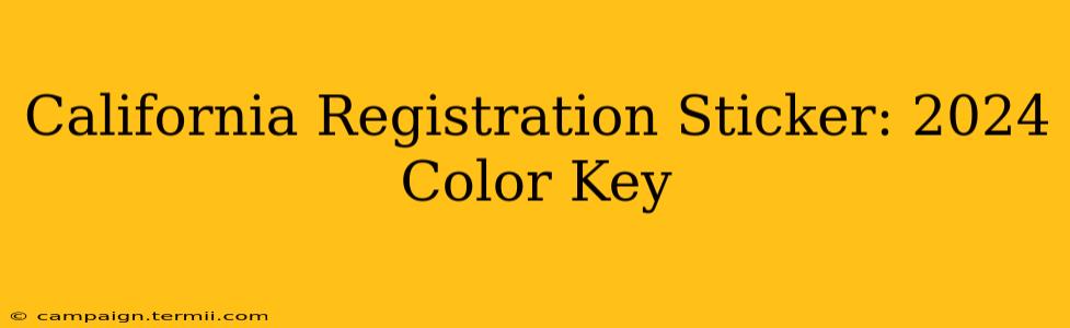 California Registration Sticker: 2024 Color Key