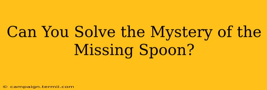 Can You Solve the Mystery of the Missing Spoon?