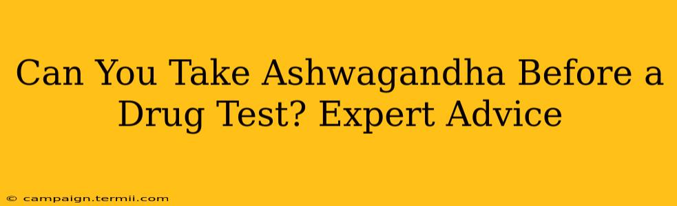 Can You Take Ashwagandha Before a Drug Test? Expert Advice