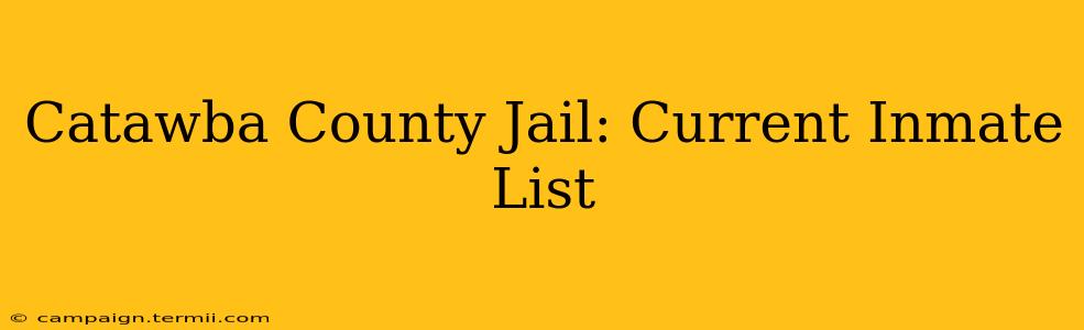 Catawba County Jail: Current Inmate List