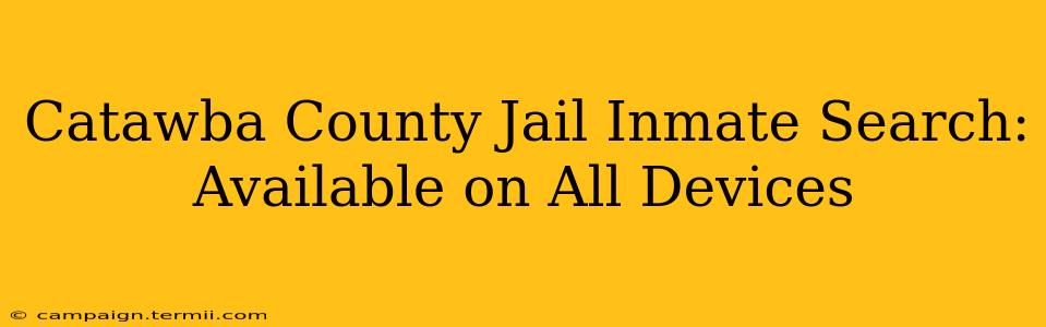 Catawba County Jail Inmate Search: Available on All Devices