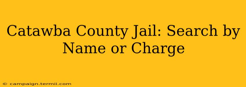 Catawba County Jail: Search by Name or Charge