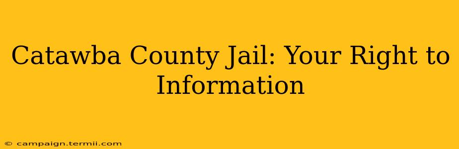 Catawba County Jail: Your Right to Information