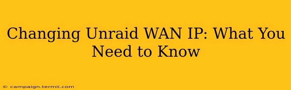 Changing Unraid WAN IP: What You Need to Know