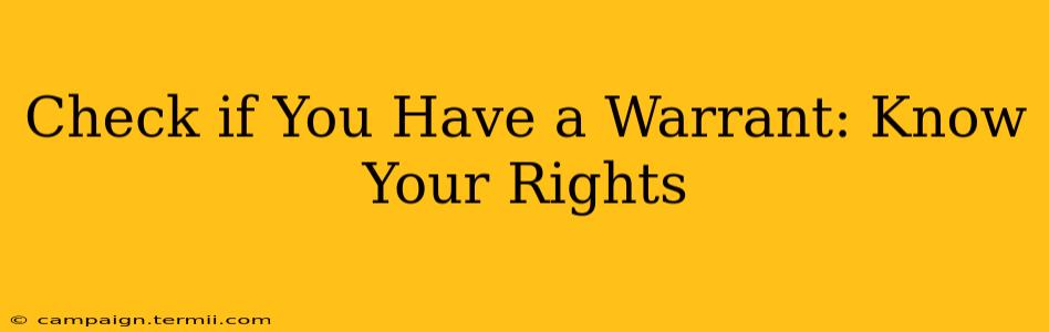 Check if You Have a Warrant: Know Your Rights