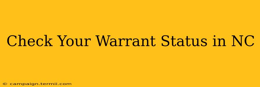 Check Your Warrant Status in NC