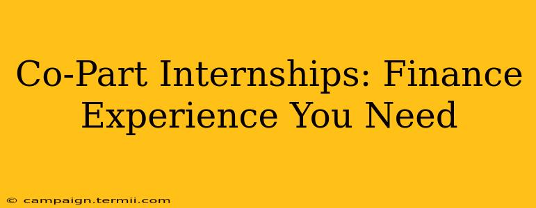 Co-Part Internships: Finance Experience You Need