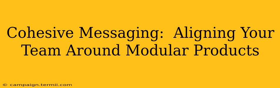 Cohesive Messaging:  Aligning Your Team Around Modular Products