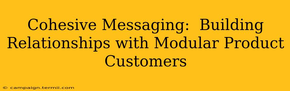 Cohesive Messaging:  Building Relationships with Modular Product Customers