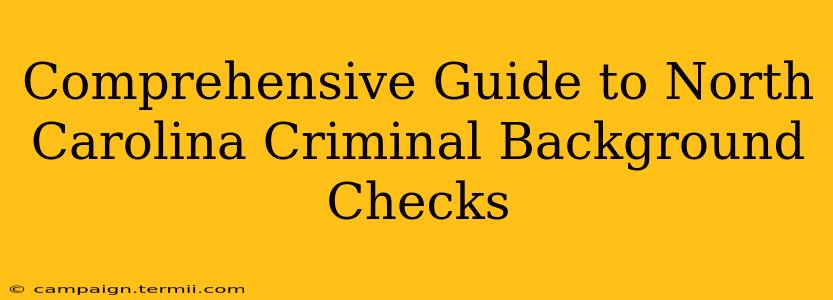 Comprehensive Guide to North Carolina Criminal Background Checks