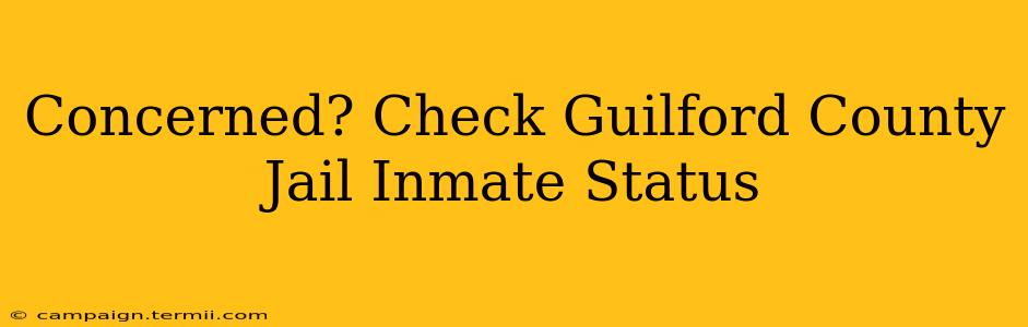 Concerned? Check Guilford County Jail Inmate Status