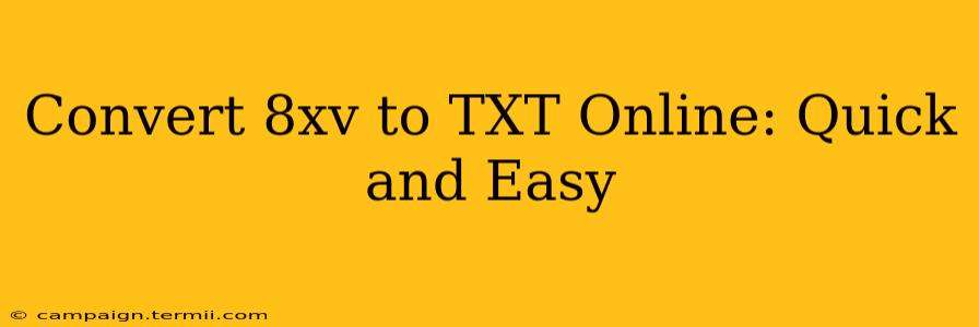 Convert 8xv to TXT Online: Quick and Easy