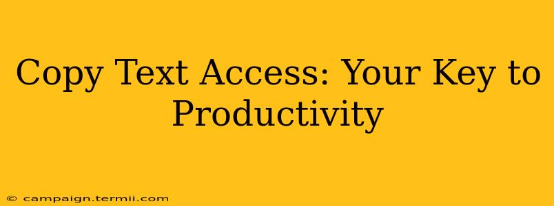 Copy Text Access: Your Key to Productivity