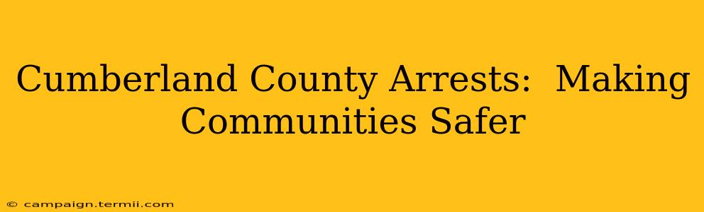 Cumberland County Arrests:  Making Communities Safer