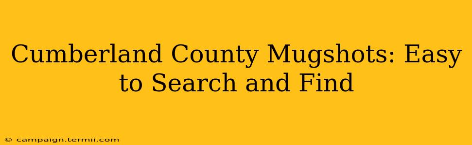 Cumberland County Mugshots: Easy to Search and Find