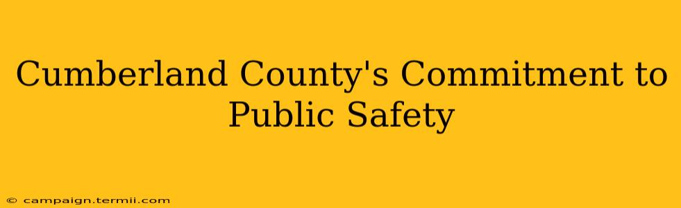 Cumberland County's Commitment to Public Safety