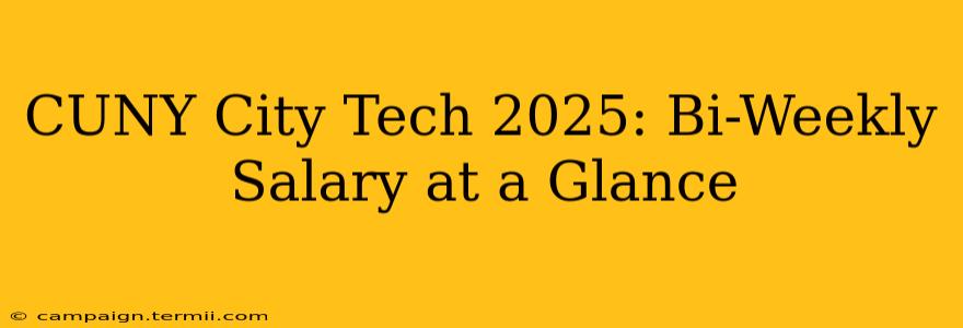 CUNY City Tech 2025: Bi-Weekly Salary at a Glance