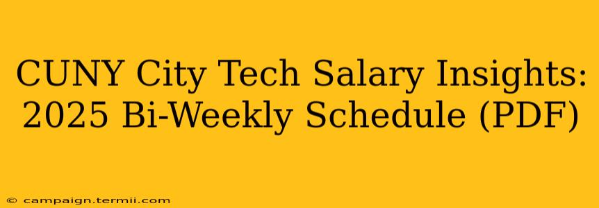 CUNY City Tech Salary Insights: 2025 Bi-Weekly Schedule (PDF)