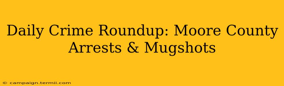 Daily Crime Roundup: Moore County Arrests & Mugshots