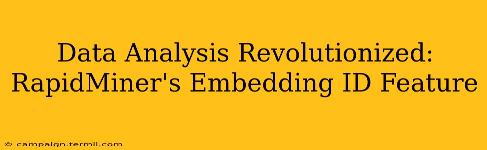 Data Analysis Revolutionized: RapidMiner's Embedding ID Feature