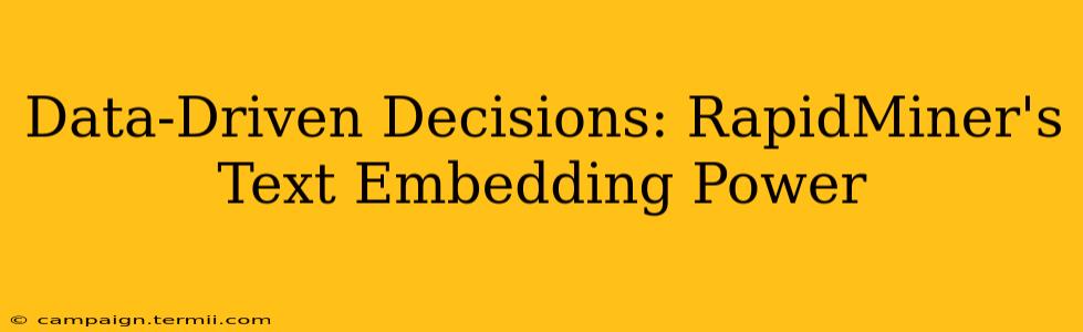 Data-Driven Decisions: RapidMiner's Text Embedding Power