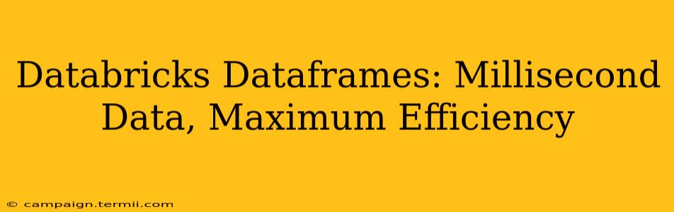 Databricks Dataframes: Millisecond Data, Maximum Efficiency