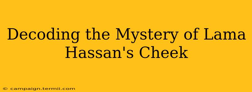 Decoding the Mystery of Lama Hassan's Cheek