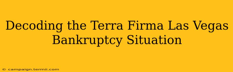 Decoding the Terra Firma Las Vegas Bankruptcy Situation