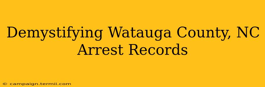 Demystifying Watauga County, NC Arrest Records