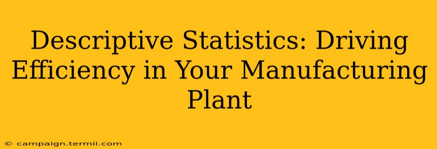 Descriptive Statistics: Driving Efficiency in Your Manufacturing Plant