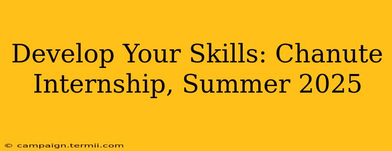 Develop Your Skills: Chanute Internship, Summer 2025