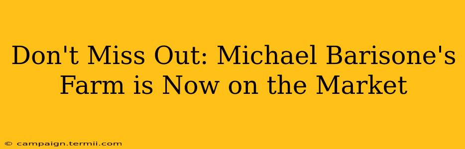 Don't Miss Out: Michael Barisone's Farm is Now on the Market