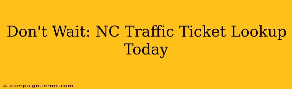 Don't Wait: NC Traffic Ticket Lookup Today