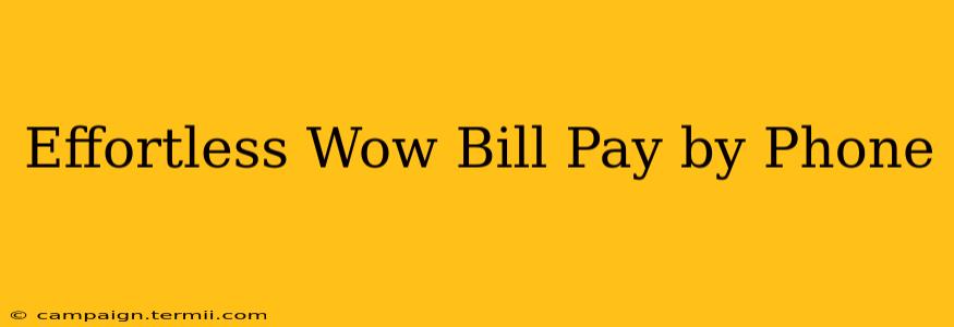 Effortless Wow Bill Pay by Phone