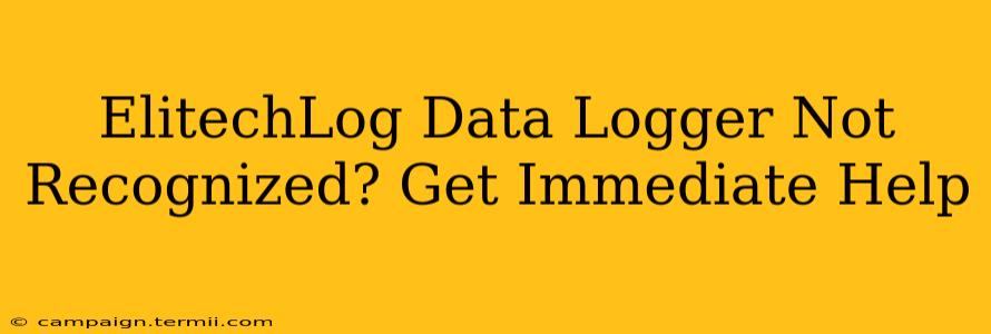 ElitechLog Data Logger Not Recognized? Get Immediate Help