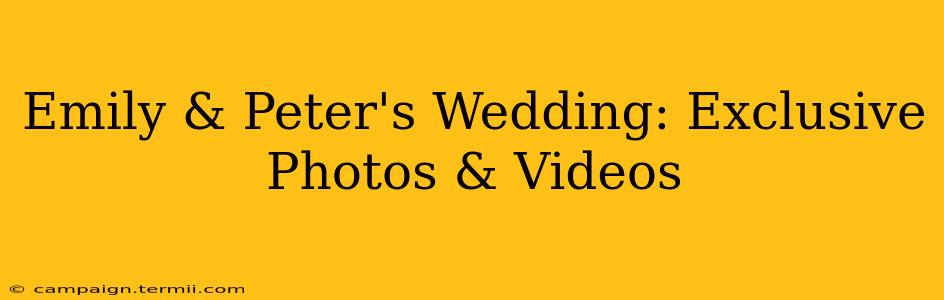 Emily & Peter's Wedding: Exclusive Photos & Videos