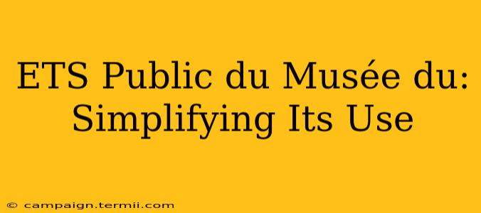 ETS Public du Musée du:  Simplifying Its Use