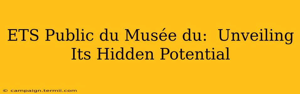 ETS Public du Musée du:  Unveiling Its Hidden Potential