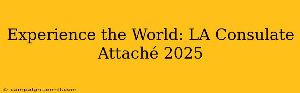 Experience the World: LA Consulate Attaché 2025