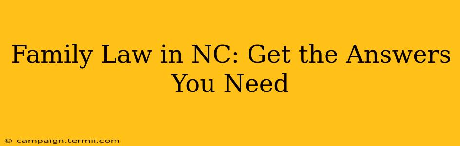 Family Law in NC: Get the Answers You Need