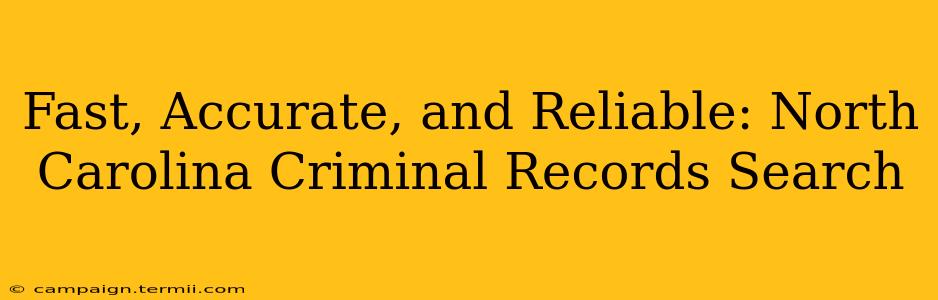 Fast, Accurate, and Reliable: North Carolina Criminal Records Search