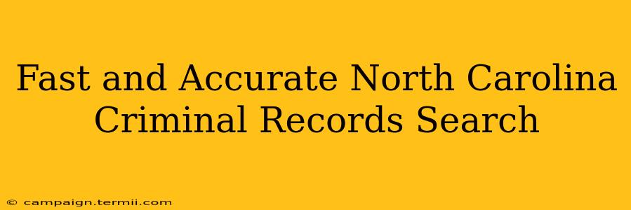 Fast and Accurate North Carolina Criminal Records Search