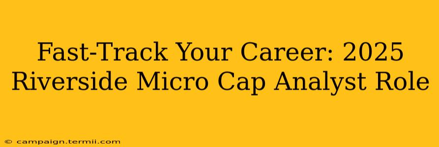 Fast-Track Your Career: 2025 Riverside Micro Cap Analyst Role