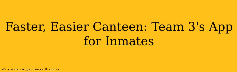 Faster, Easier Canteen: Team 3's App for Inmates