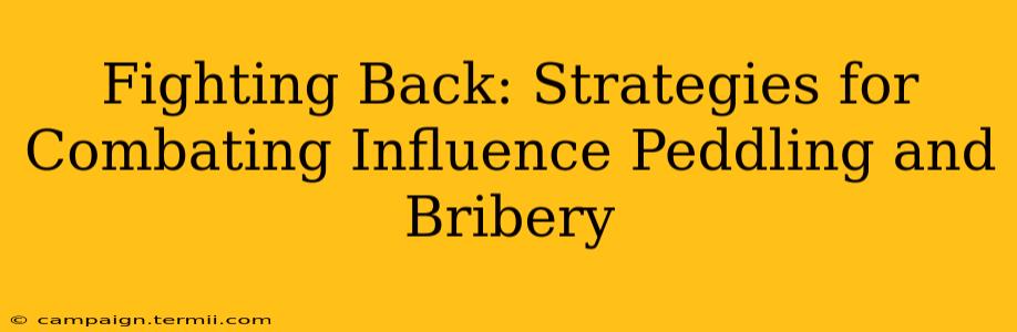 Fighting Back: Strategies for Combating Influence Peddling and Bribery