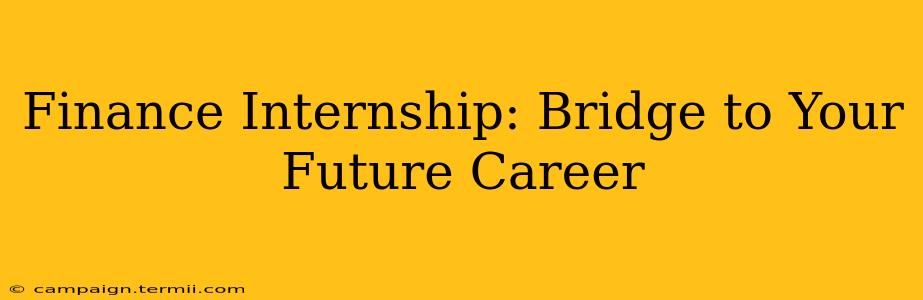 Finance Internship: Bridge to Your Future Career