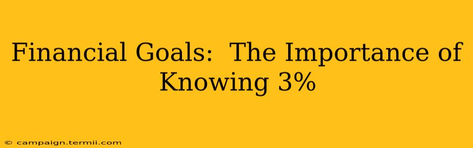 Financial Goals:  The Importance of Knowing 3%