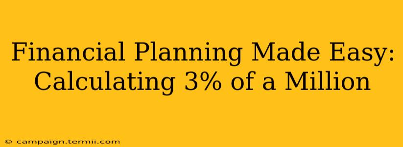 Financial Planning Made Easy:  Calculating 3% of a Million