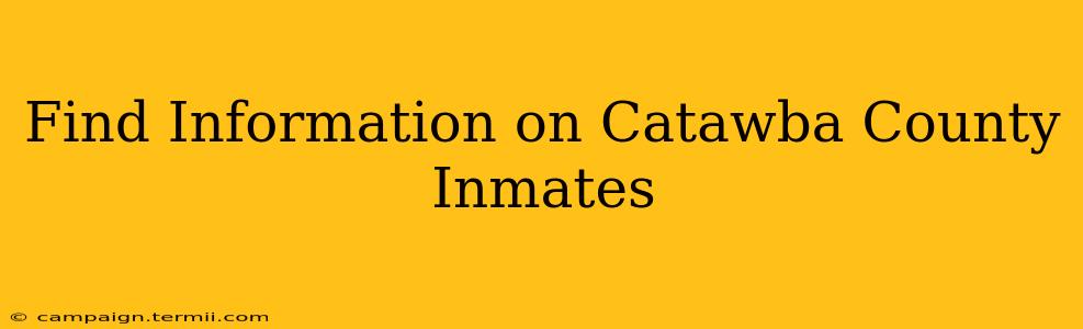 Find Information on Catawba County Inmates