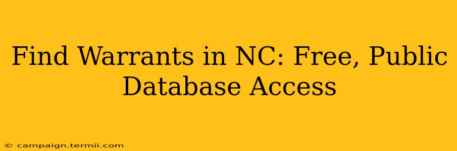 Find Warrants in NC: Free, Public Database Access